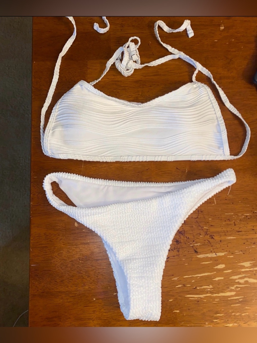Women’s White Two Piece Bathing Suit